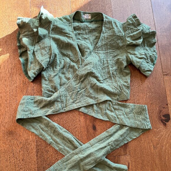 Ethically Made Muslin Wrap Top – 100% European Cotton| Plastic-free - Picture 1 of 7